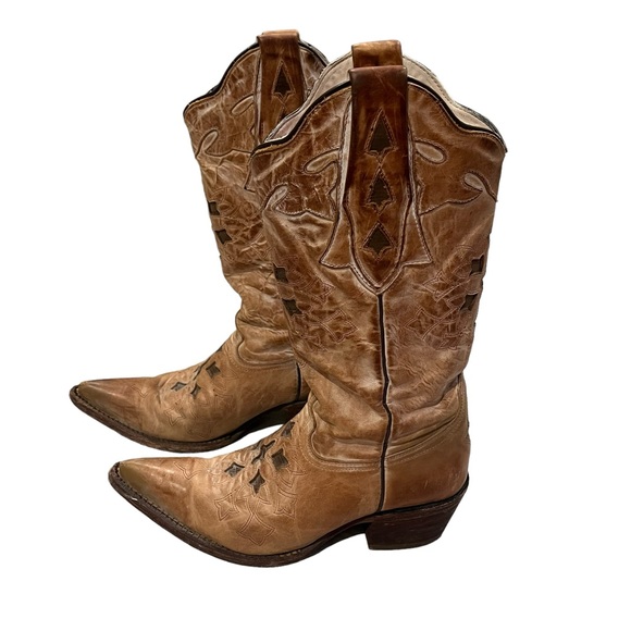 J.B. Dillon Reserve Distressed Leather Western Boots, Sz 7.5 - Picture 2 of 16